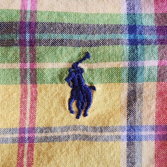 Ralph Lauren infant Madras SS button-down and Chino bundle Size 12 months - Picture 3 of 13